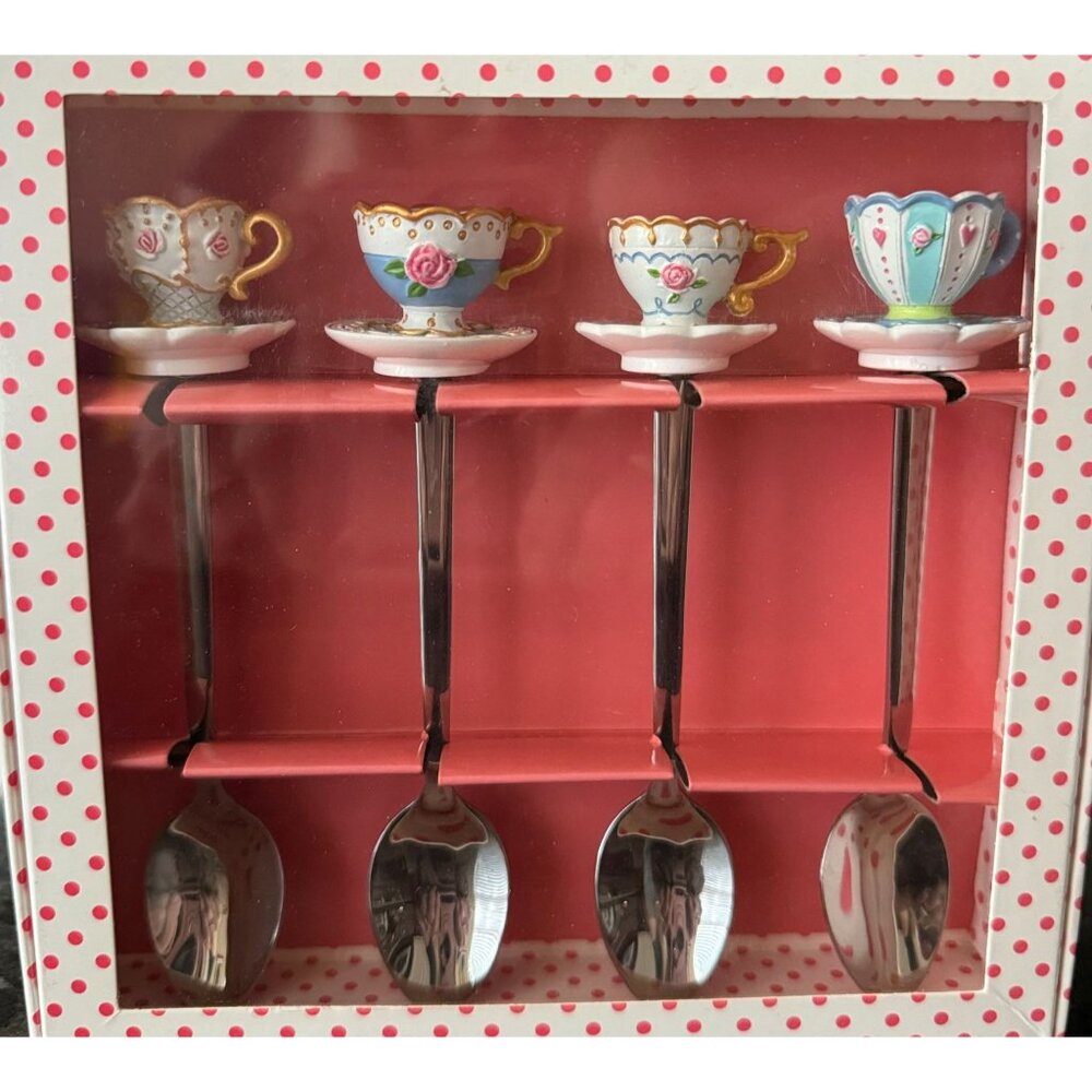 Miniature Teacup & Saucer Spoon set Tea party miniatures